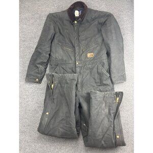 Big Smith Coveralls Mens Large Tall Black Duck Canvas Insulated Workwear Zip Leg